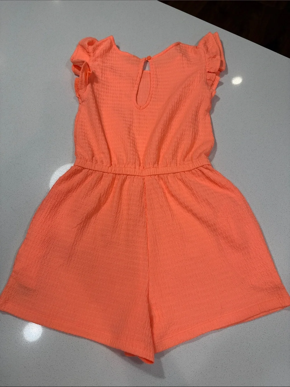 Old Navy Girls Coral Orange Flutter-Sleeve Casual Dress